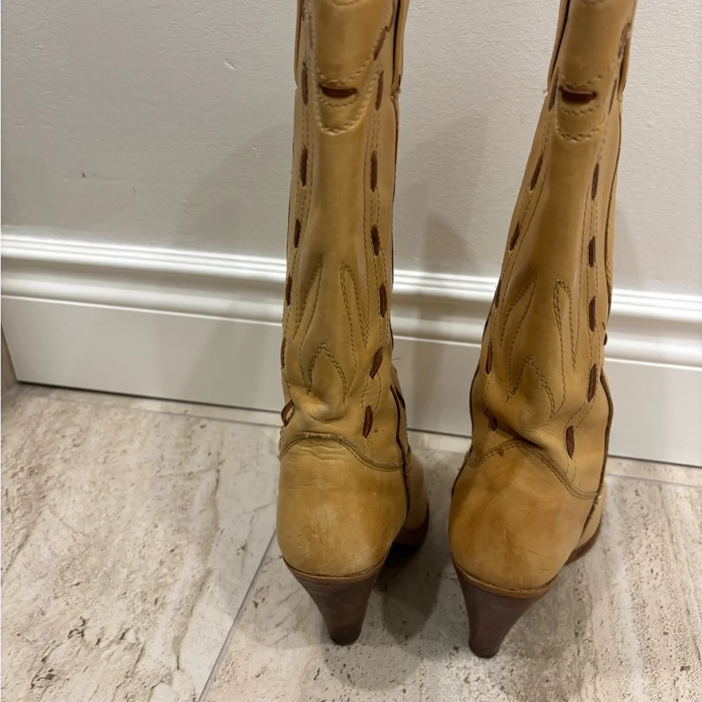 Tan Leather Women's Boots - Picture 3 of 7